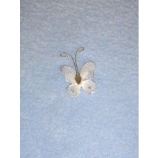 Organza Butterflies - 1" White Pkg_12