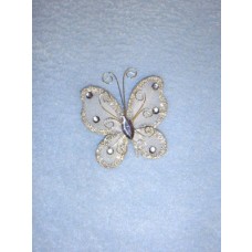 Organza Butterflies - 2" Silver Pkg_12