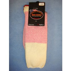 Pink Red Heel Socks (Large) Pkg_4 Socks