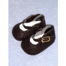 lShoe - Elegant Ankle Strap - 2 7_8" Black Glitter