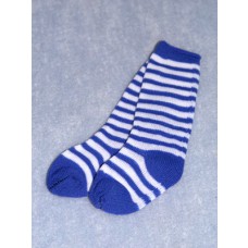 Sock - Striped Knee 18-20" Blu_Wht4