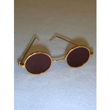 Sunglasses - Round - 3" Gold