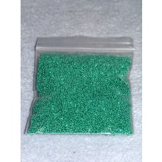 1- 1.25mm Green Glass Beads - 2 oz.