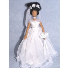 7 1_2" Porcelain Bride Doll w_ Dark Skin