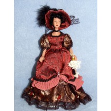 7 1_2" Porcelain Hispanic Victorian Doll w_Black Hair