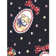 Fabric-Cameo Bear_Flowers Knit-Nav