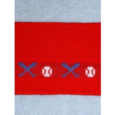 Knit Trim - Red w_Baseball Design