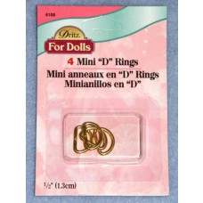 Mini "D" Rings - Gilt Pkg_4