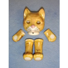 Porcelain - Glazed Cat - 3"