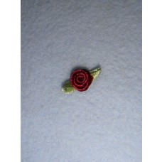 Ribbon Rose - 8mm Burgundy Silk (Pkg_6)