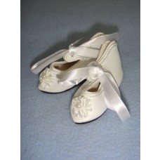 Shoe - French Toe w_Rosette - 2 3_8" White