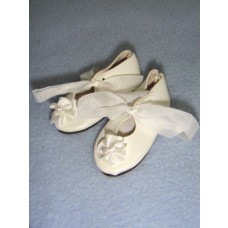 Shoe - French Toe w_Rosette - 2" White