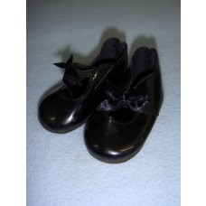 Shoe - Patent w_Ribbon Bow - 2 5_8" Black