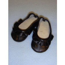 Shoe - Ruffle Flats - 3 1_8" Black