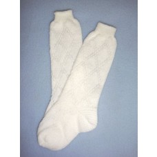 Sock - Fancy Diamond Knee-High - 11-15" White (0)