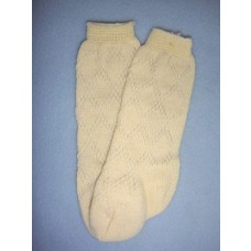 Sock - Fancy Diamond Knee-High - 15-18" Ivory (2)