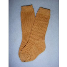Sock - Knee-High Cotton - 18-20" Brown (4)