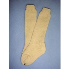 Sock - Knee-High Cotton - 21-24" Ivory (6)