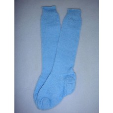 Sock - Knee-High Cotton - 24-26" Blue (8)