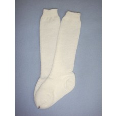 Sock - Knee-High Cotton - 24-26" White (8)