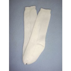 Sock - Knee-High w_Design - 18-20" White (4)