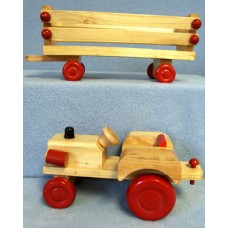Wood - 7" Tractor & 9 1_4" Wagon