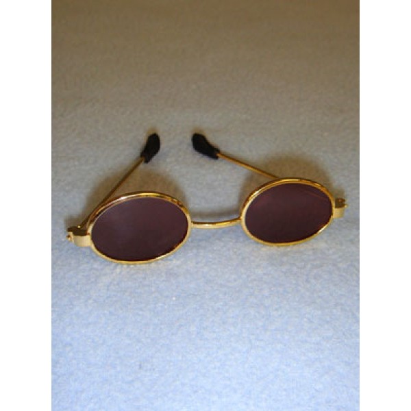 Sunglasses - Oval - 3" Gold