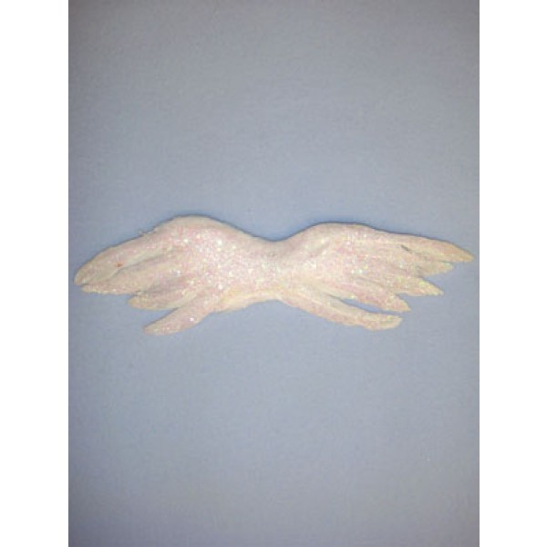 7 1_2" x  2" White Feather Wings w_Mica