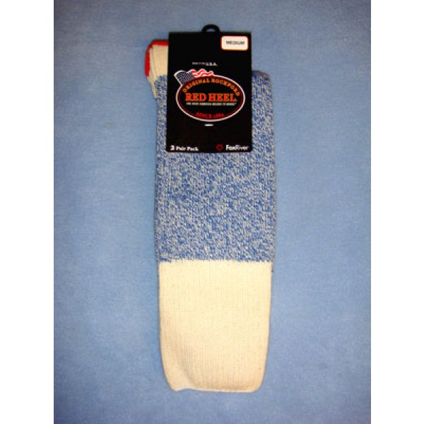 Blue Red Heel Socks (Medium) Pkg 4 Socks