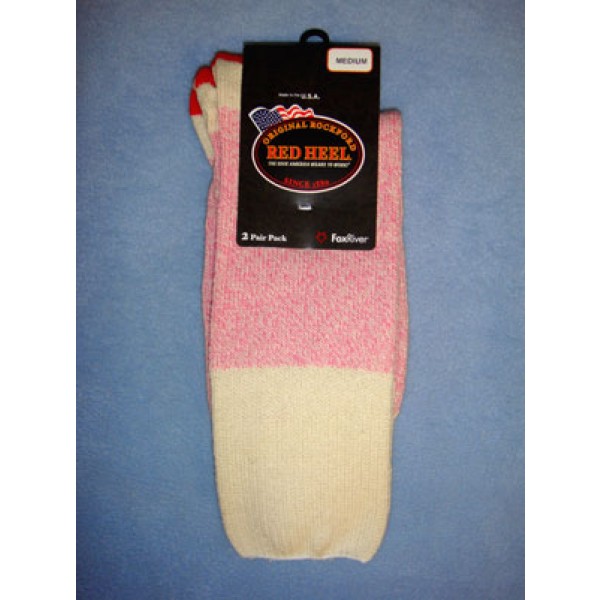 Pink Red Heel Socks (Medium) Pkg_4 Socks