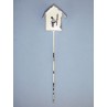 8 1_2" Miniature Metal Birdhouse on Pole