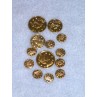 Charm - Coin - Assorted Sizes Gold