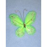 Organza Butterflies - 3" Apple Green Pkg_12