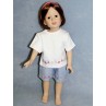 Purple Shorts & White T-Shirt Set for 18" doll