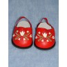 Sandal - 3" Red Flower