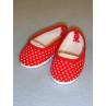 Shoe - Cloth Slip-On - 3 1_8" Red & White Polka Dot