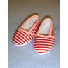 Shoe - Cloth Slip-On - 3 1_8" Red & White Striped