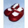 lShoe - Elegant Ankle Strap - 2 7_8" Red Glitter