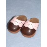 lShoe - Scallop Clogs - 3" Brown & Pink