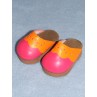 lShoe - Scallop Clogs - 3" Pink & Orange