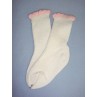 Anklet - Cotton - 15-18" White w_Pink Trim (2)