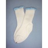Anklet - Cotton - 26-32" White w_Blue Trim (10)