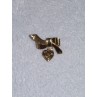Gold Etched Heart Locket Bow Pin