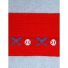 Knit Trim - Red w_Baseball Design