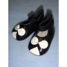 Shoe - Ankle Strap - 3" Black w_White Bow