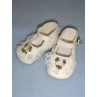 Shoe - Ankle Strap w_Lace & Applique - 3" White