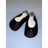 Shoe - Flats - 3" Black Glitter