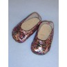 Shoe - Flats w_Bow - 3" Multi-Color Glitter
