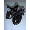 Shoe - French Toe w_Rosette -2 7_8" Black