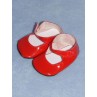 Shoe - Patent Button - 2 3_4" Red